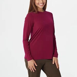 Susan Graver Modern Essentials Liquid Knit Long-Sleeve Top